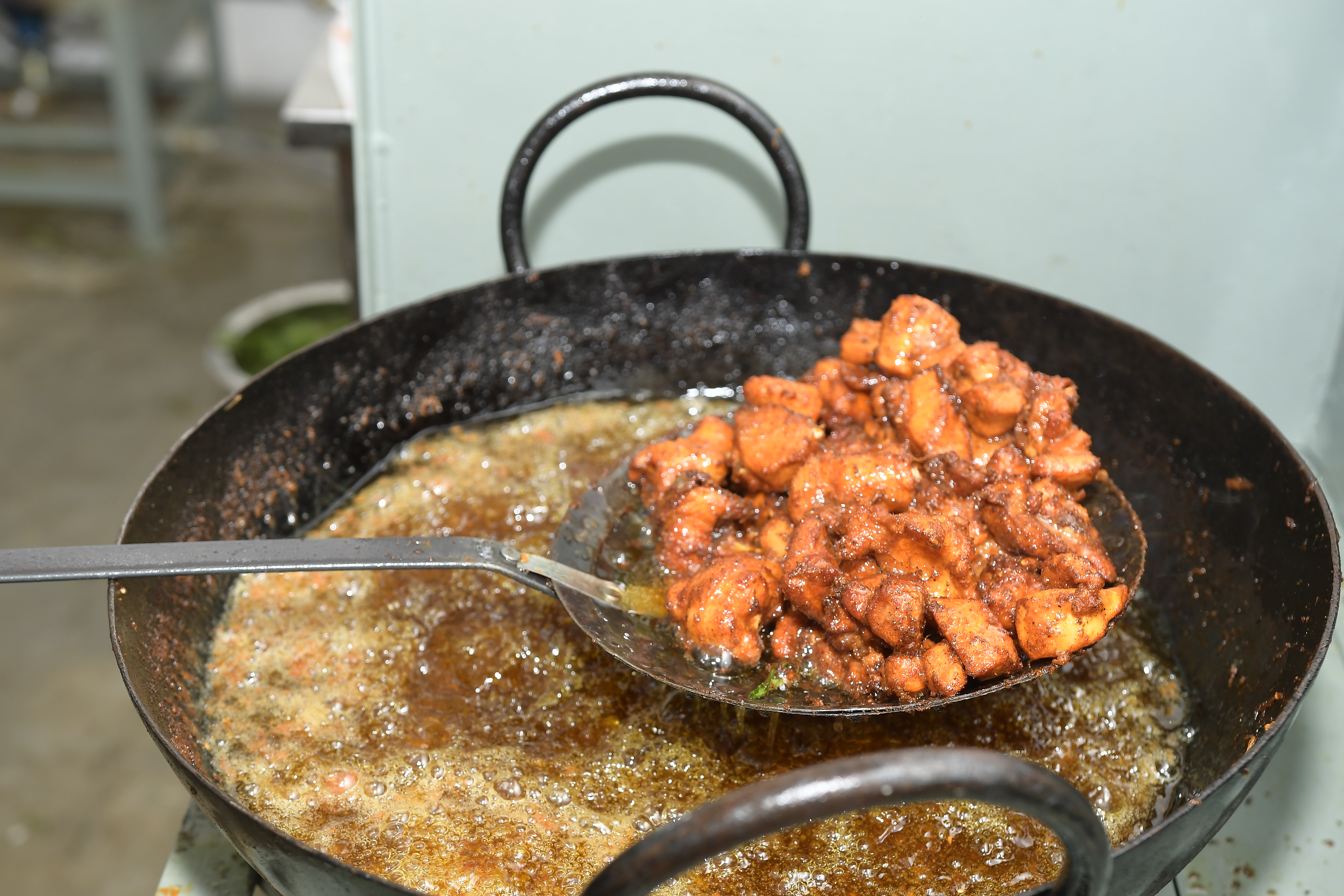 Flaky Malabar Parotta with spicy aromatic empty salna gravy side setup